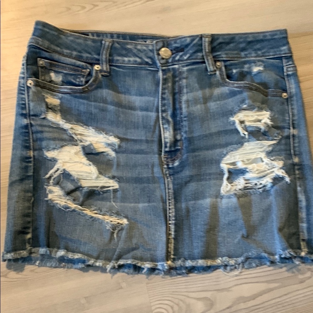 American Eagle Outfitters Blue Mini Skirt Casual